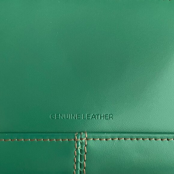 Kenneth Cole Reaction Foldover Flap Wallet Genuine Leather Green - Picture 5 of 8